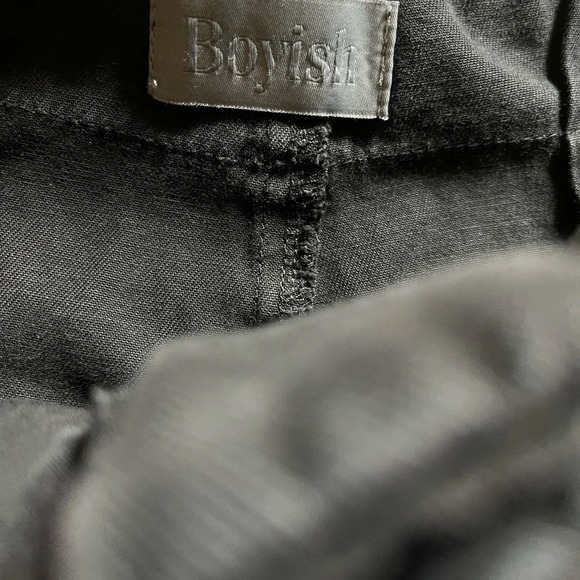 Boyish high rise zip wide leg trouser ankle pants navy blue sz small - Picture 4 of 9